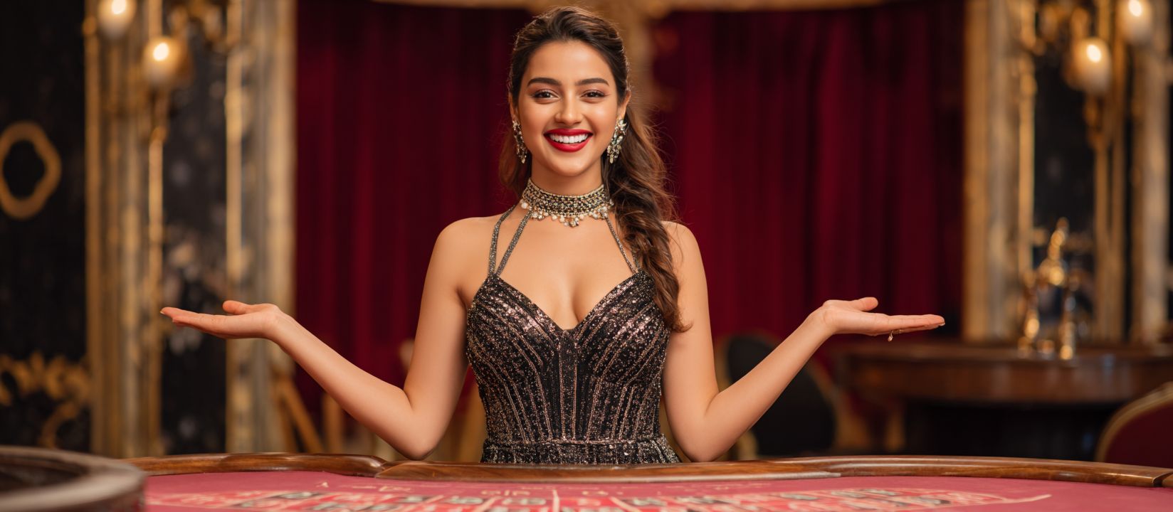 Kikriya Casino – Enjoy the thrill of live dealer games online Smiling live dealer welcoming players to Kikriya Casino luxury gaming tables